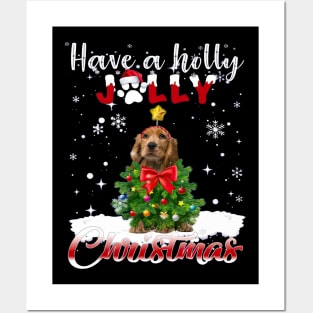 Have A Holly Jolly Christmas English Cocker Spaniel Xmas Tree Posters and Art